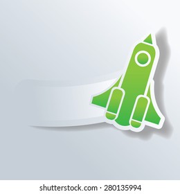 Rocket label design on clean background,clean vector