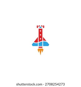 Rocket laboratório criativo logotipo design.