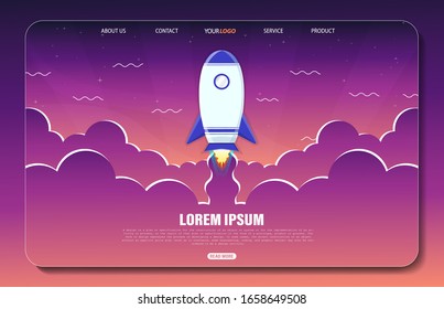 Landing Page Template Startup Business Modern Stock Vector (Royalty ...