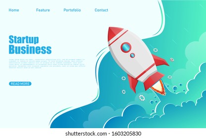 rocket landing page. 
suitable for companies engaged in technology, business, and startup