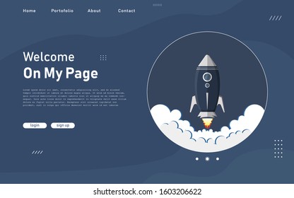 rocket landing page. 
suitable for companies engaged in technology, business, and startup