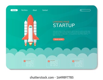 rocket landing page, suitable for companies engaged in technology, business, and startup