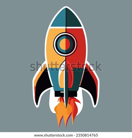 Rocket launch 2d vector design