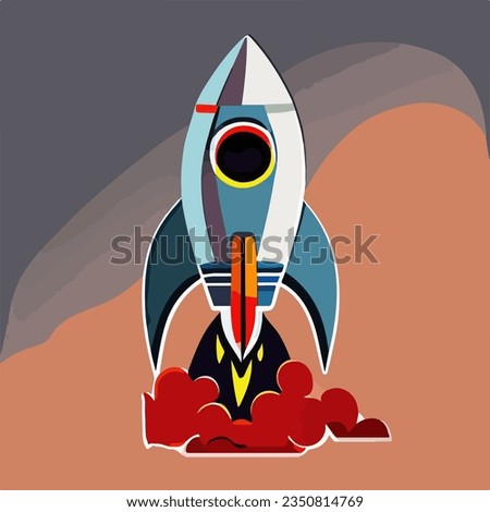 Rocket launch 2d vector design