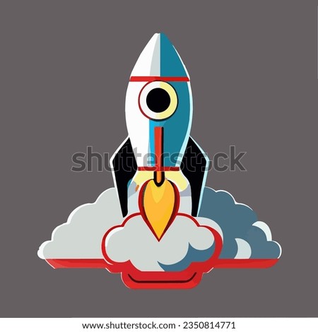 Rocket launch 2d vector design