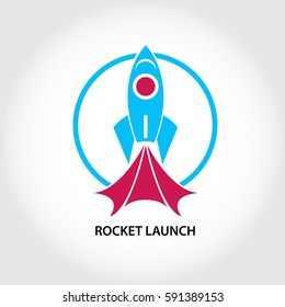 Rocket launch abstract logo