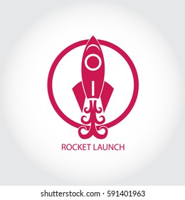 Rocket launch abstract logo