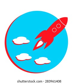 Rocket launch background. Vector illustration