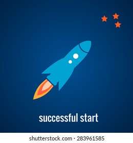 Rocket launch background. Vector illustration