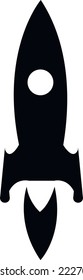 Rocket launch black icon. Flying spaceship symbol