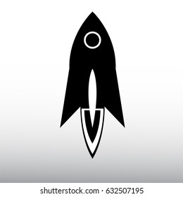 rocket launch black icon .Rocket launch.Rocket ship.vector illustration concept of business launch product on a market.