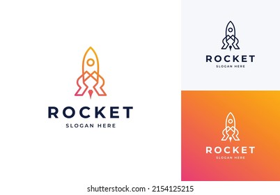 Rocket launch blast tech vector logo design, Creative letter R fly spacecraft takeoff logo design