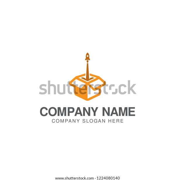 Rocket Launch Box Logo Design Vector Stock Vector (Royalty Free ...