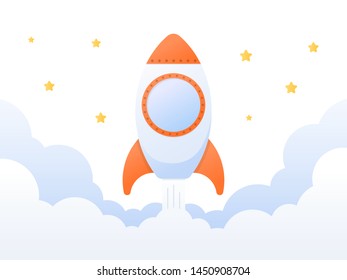 Rocket launch. Business Concept Vector Illustration.