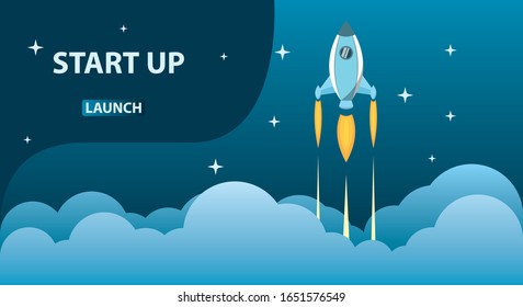 rocket launch business start up concept