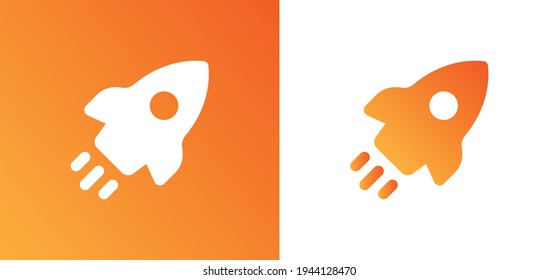 Rocket launch business startup vector illustration.