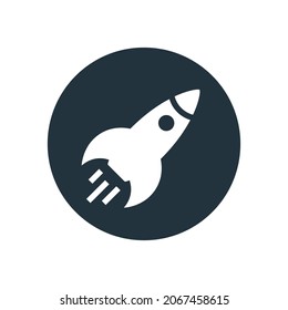 Rocket launch button icon. Clipart image isolated on white background
