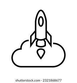 rocket launch and a cloud icon vector