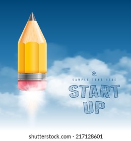 Rocket Launch Creative Start Poster Vector Stock Vector (Royalty Free ...