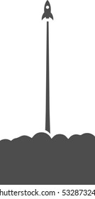 Rocket Launch Flat - Isolated Vector Illustration Rocket launch. New project start up concept in flat design style. Space for text. Vector illustration.