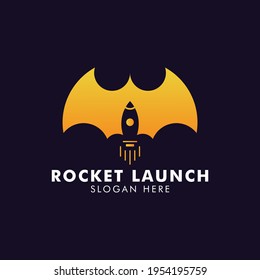 Rocket Launch Flat Minimalist Modern Business Logo Design Template