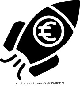 rocket launch glyph icon illustration vector
