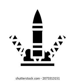 rocket launch glyph icon vector. rocket launch sign. isolated contour symbol black illustration