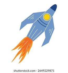 Rocket launch hand drawn clip art illustration