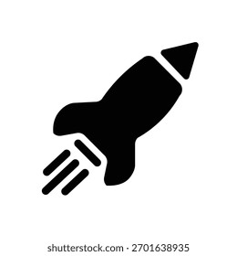 Raketenabschusssymbol für Unternehmensgründung, Innovation und schnelles Wachstum