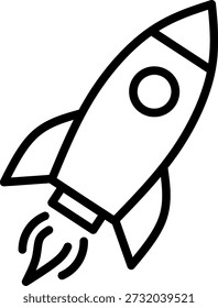 Icono de lanzamiento de cohete para el éxito de la empresa emergente y la exploración espacial creativa