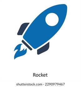 Rocket and launch icon concept