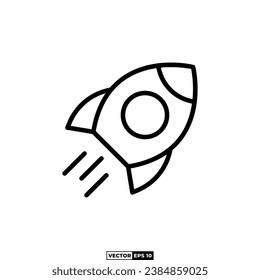 rocket launch icon design inspiration vector template for interface, presentation, web, banner, infographic, etc