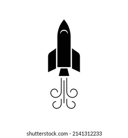 Rocket launch icon design isolated on white background