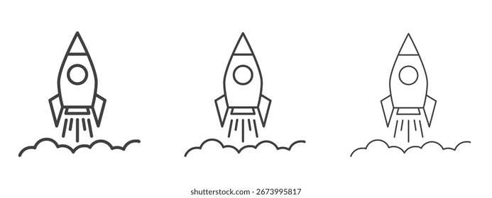 Rocket launch icon design, suitable for web, infographics, interface and apps.