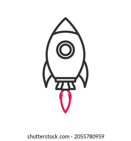 Rocket launch icon design template vector illustration
