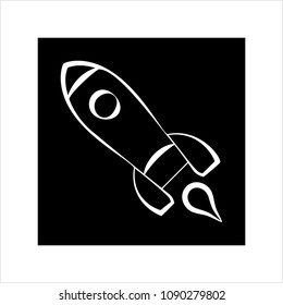 Rocket Launch Icon Design Vector Art Illustration