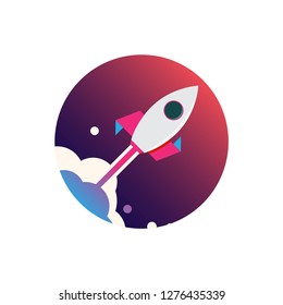 Rocket launch icon design. vector illustration eps 10