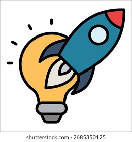 Elemento Ícone De Lançamento De Foguete Para Design