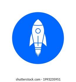 Rocket launch icon flat style isolated on white background. Vector illustration