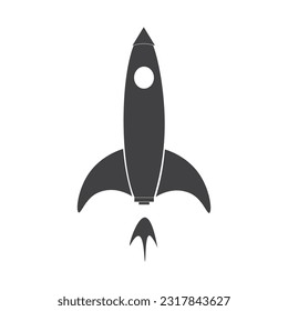 Rocket launch icon flat style isolated on white background. Vector illustration
