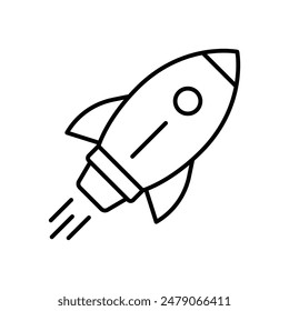 Rocket Launch Icon Ideal for Space and Startup Themes