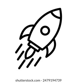 Rocket Launch Icon Ideal for Space and Technology Themes