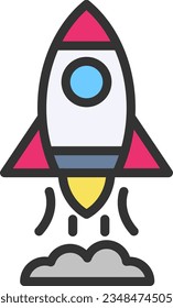 Symbol für den Raketenstart (Rocket Launch) Geeignet für mobile Anwendungen.