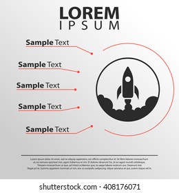 rocket launch icon. infographics template