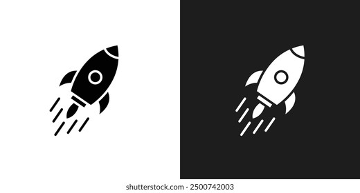Rocket launch icon line art vector