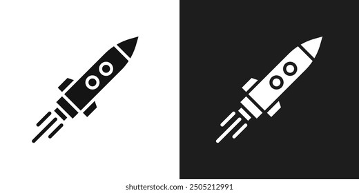 Rocket launch icon logo set vector