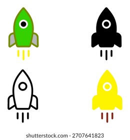 Icono de lanzamiento de cohete – Diseño de símbolo de espacio mínimo