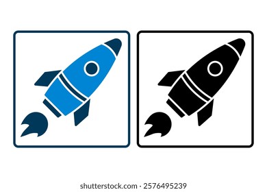 Rocket Launch icon. icon related to Star Up. suitable for web site, app, user interfaces, printable etc. solid icon style. simple vector design editable