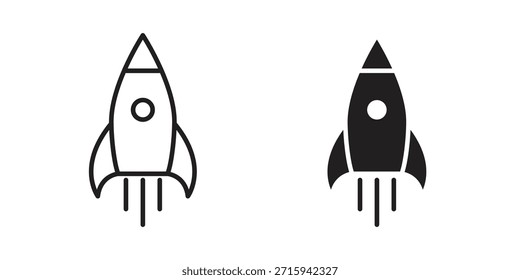 Raketenstartsymbol im einfachen modernen Vektorformat. EPS-Symbolpaket