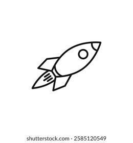 Rocket launch icon. simple thin line vector icon